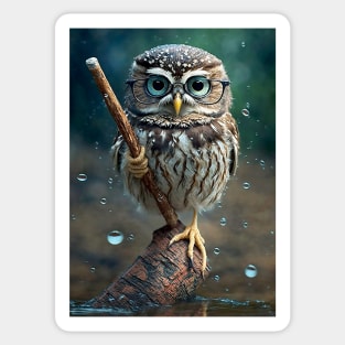 Owl With Glasses Sticker